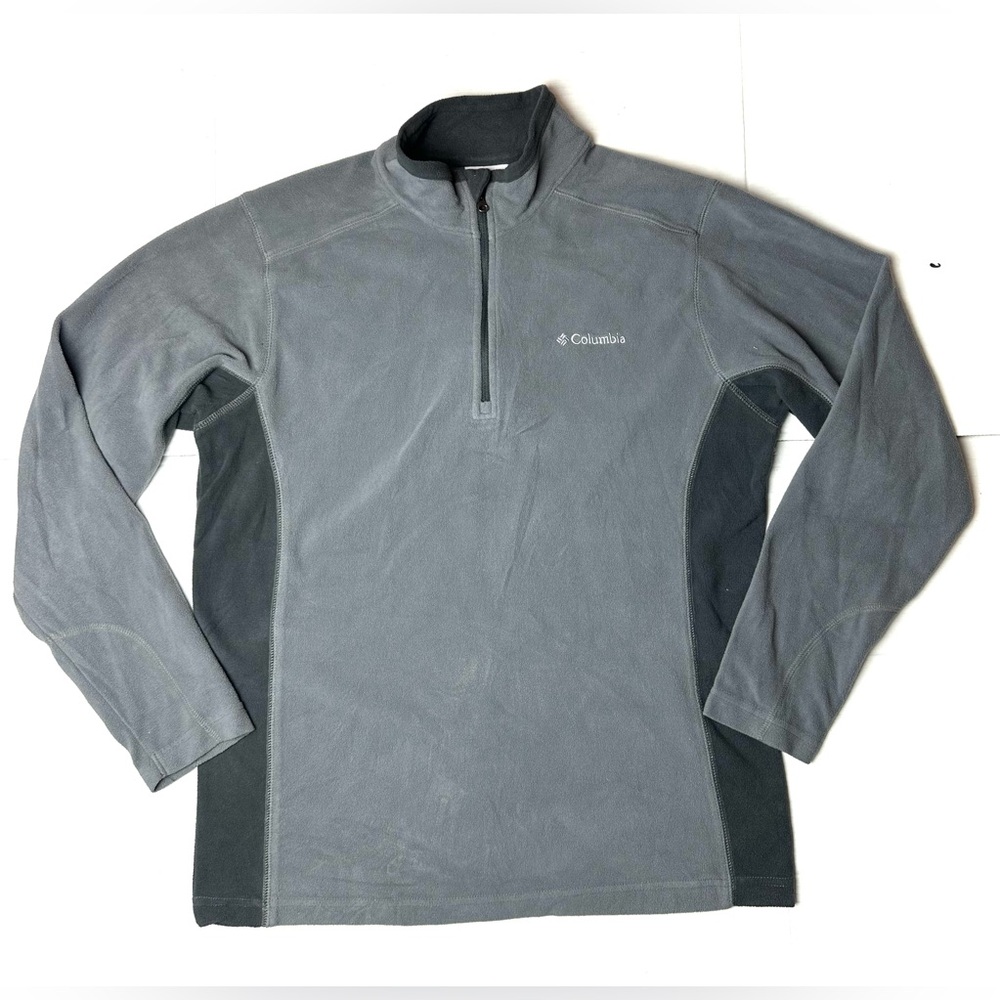 Columbia Sweater Mens Small Gray Casual 1/4 Zip Up Pullover Sweatshirt‎ Fleece